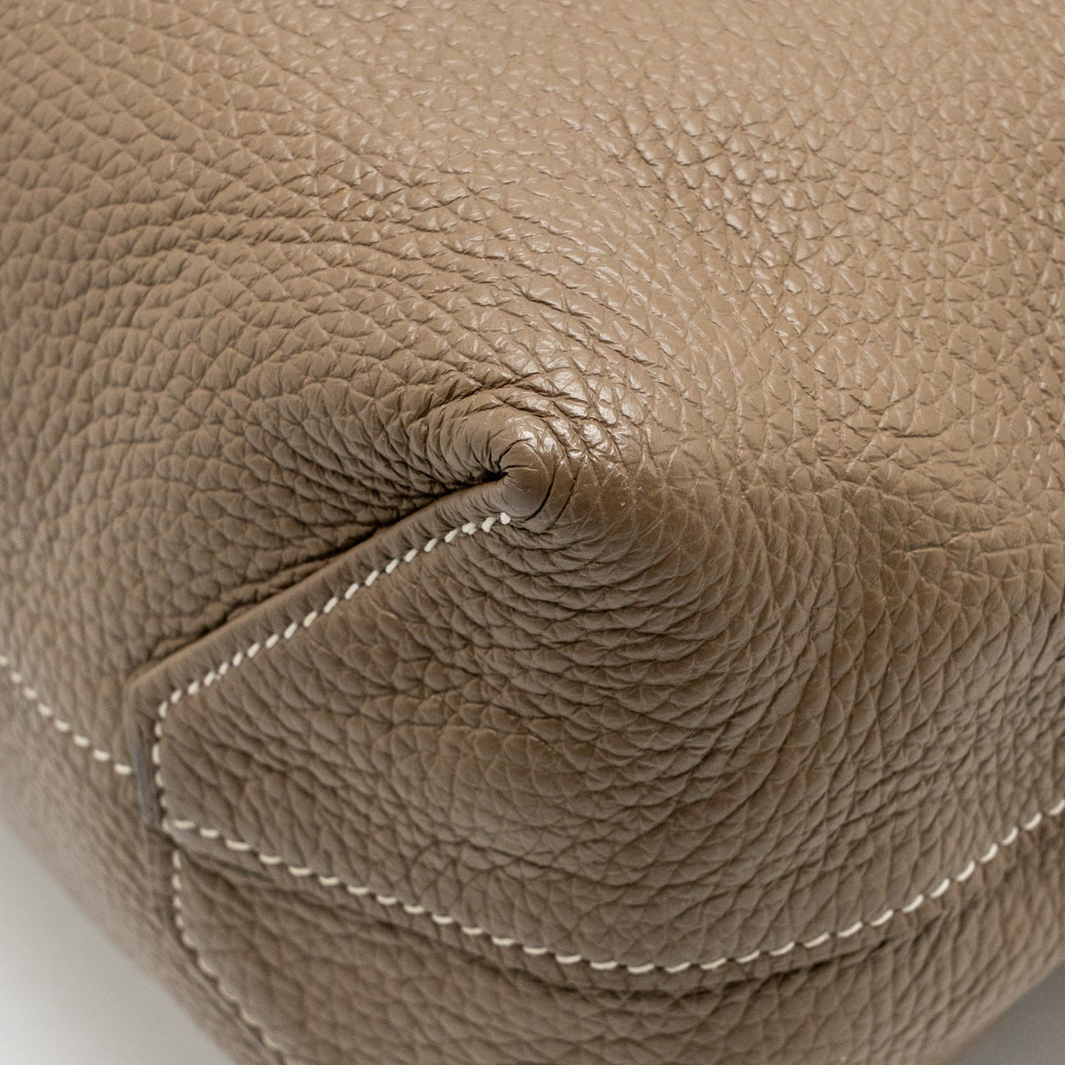 Hermes double sense tote bag clemence etoupe/green