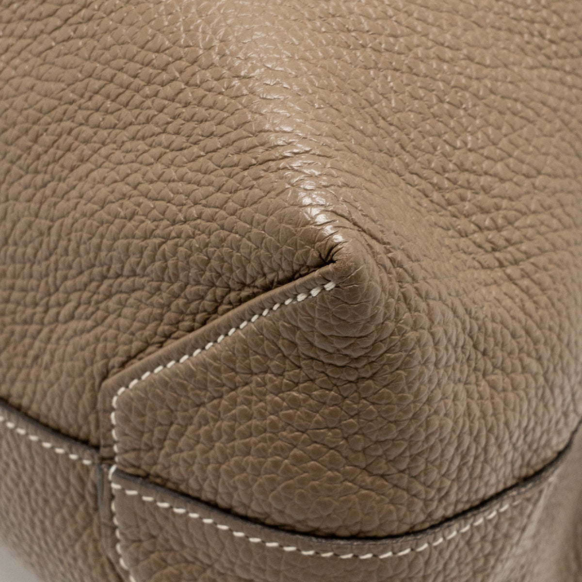 Hermes double sense tote bag clemence etoupe/green