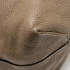 Hermes double sense tote bag clemence etoupe/green
