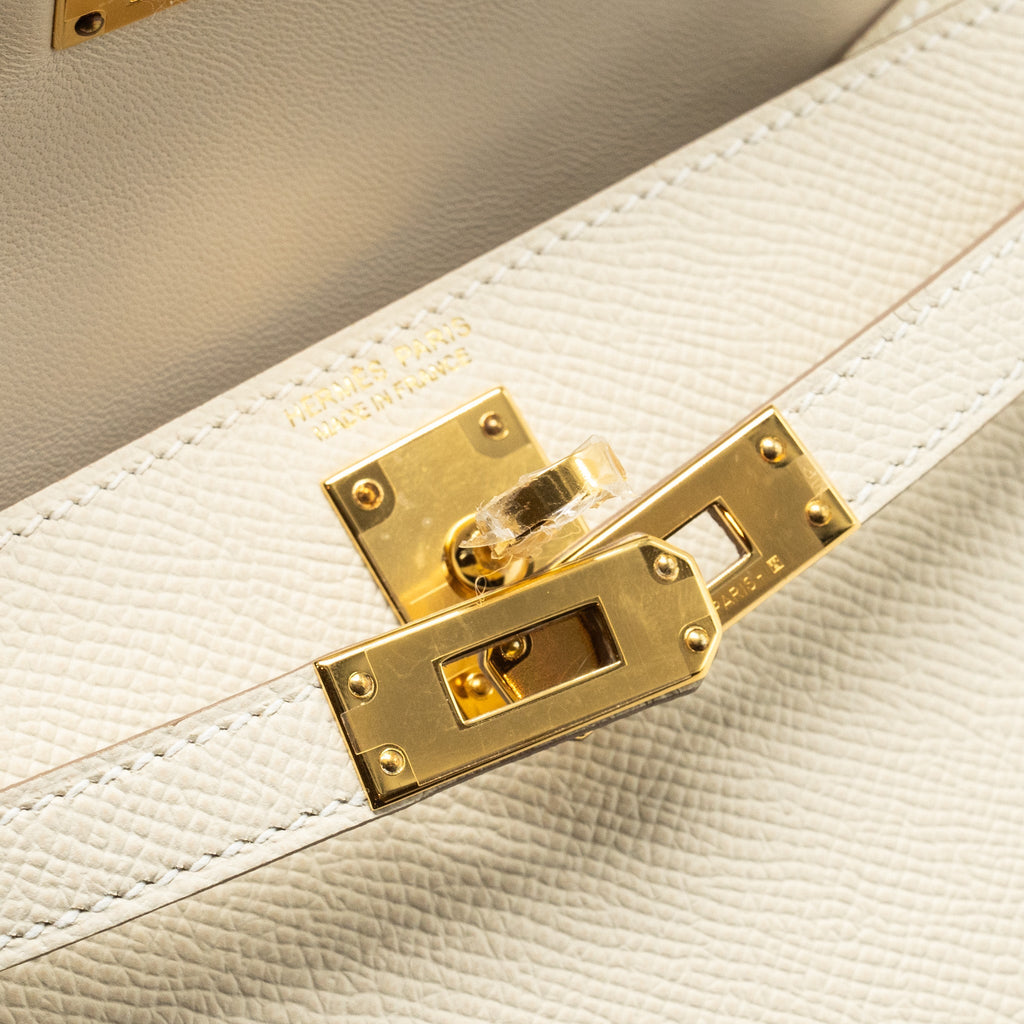 Hermes Mini Kelly II epsom craie GHW