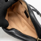 GUCCI GG MARMONT MATELESS SHOULDER BAG CALFSKIN BLACK GHW