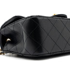 CHANEL PEARL CRUSH MINI RECTANGULAR LAMBSKIN BLACK BRUSHED GHW(MICROCHIP)