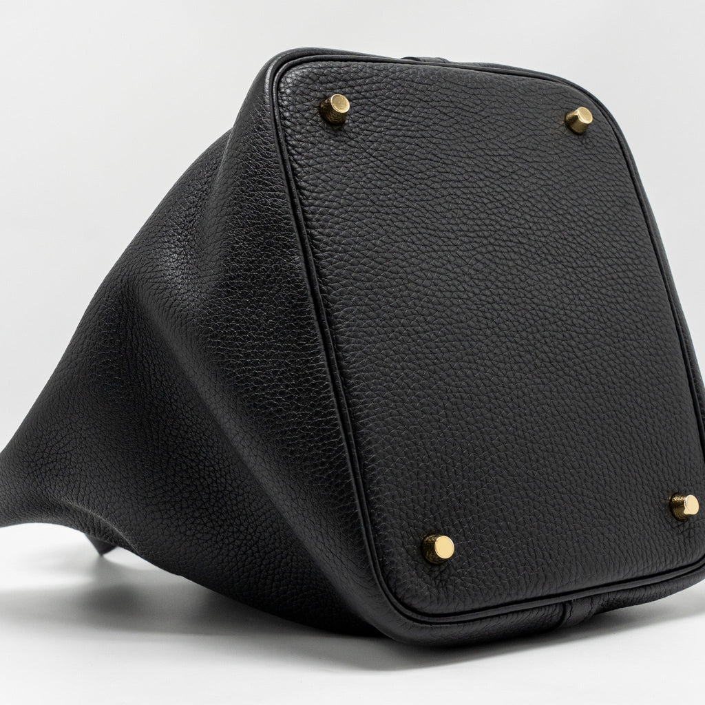 Hermes Picotin 22 Clemence Black GHW