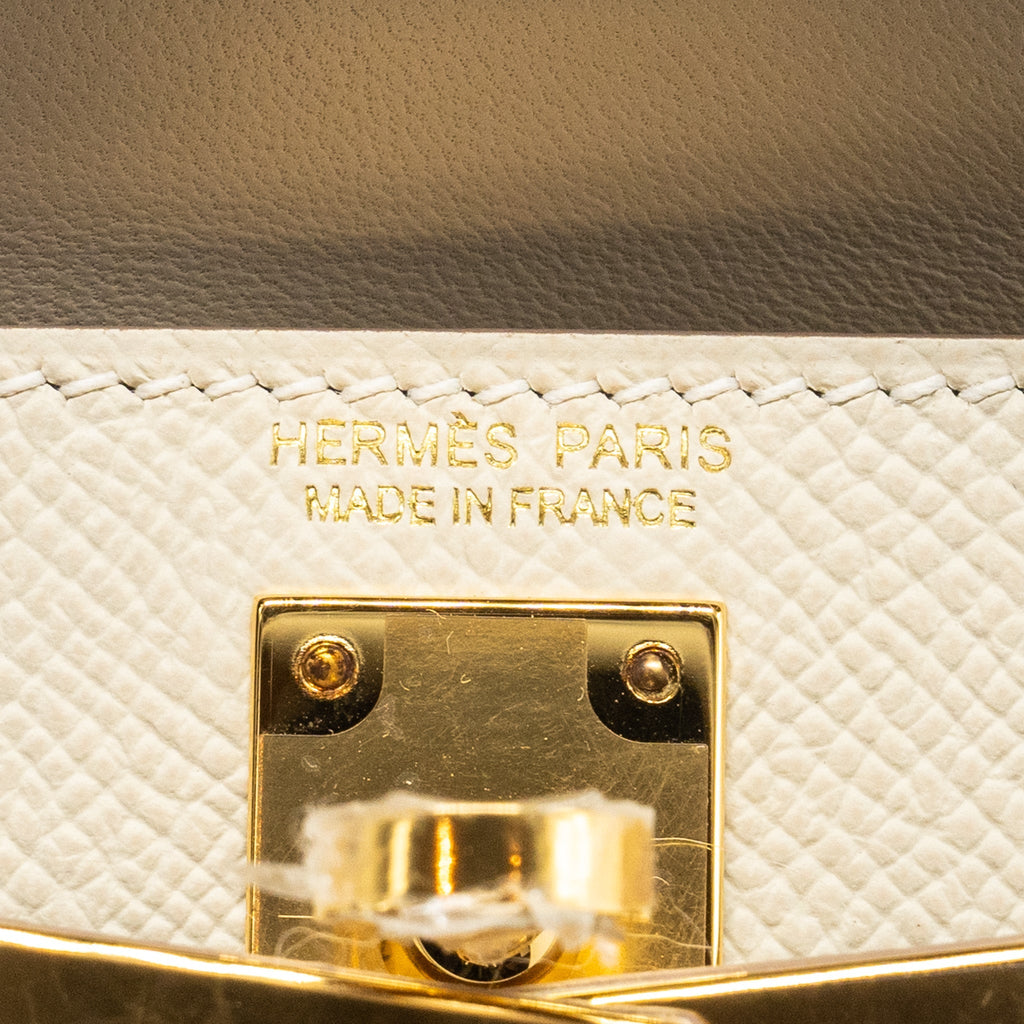 Hermes Mini Kelly II epsom craie GHW