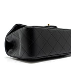 CHANEL TOP HANDLE MINI RECTANGULAR FLAP BAG LAMBSKIN BLACK LGHW (MICROCHIP)