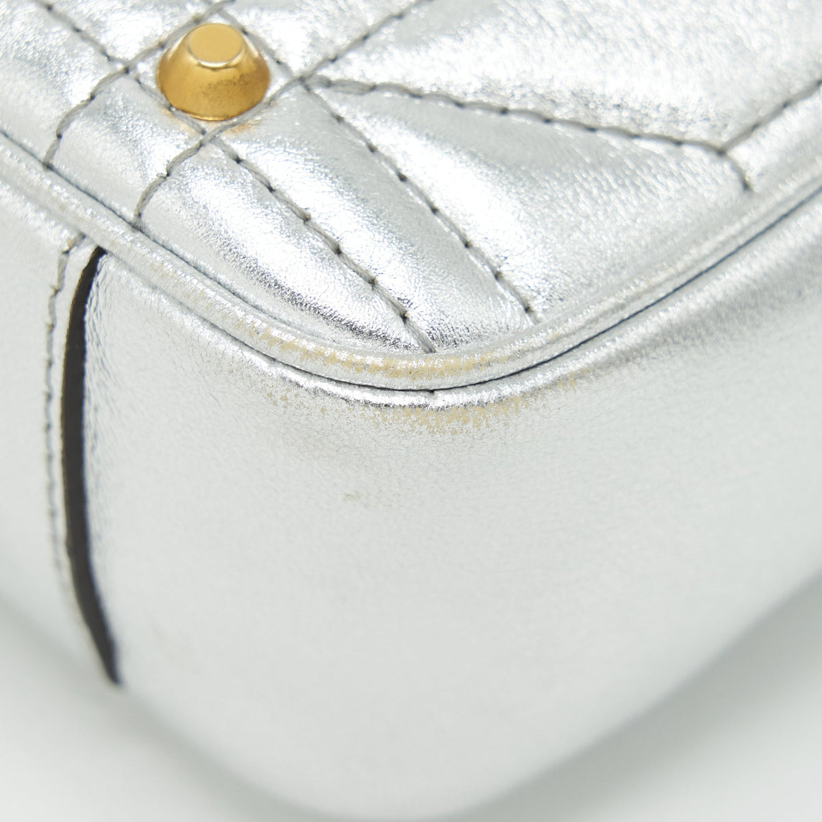 GUCCI MINI GG MARMONT FLAP BAG LIMITED EDITION SILVER WITH PEARL/GOLD HARDWARE