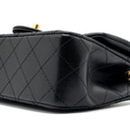 CHANEL PEARL CRUSH MINI RECTANGULAR LAMBSKIN BLACK BRUSHED GHW(MICROCHIP)