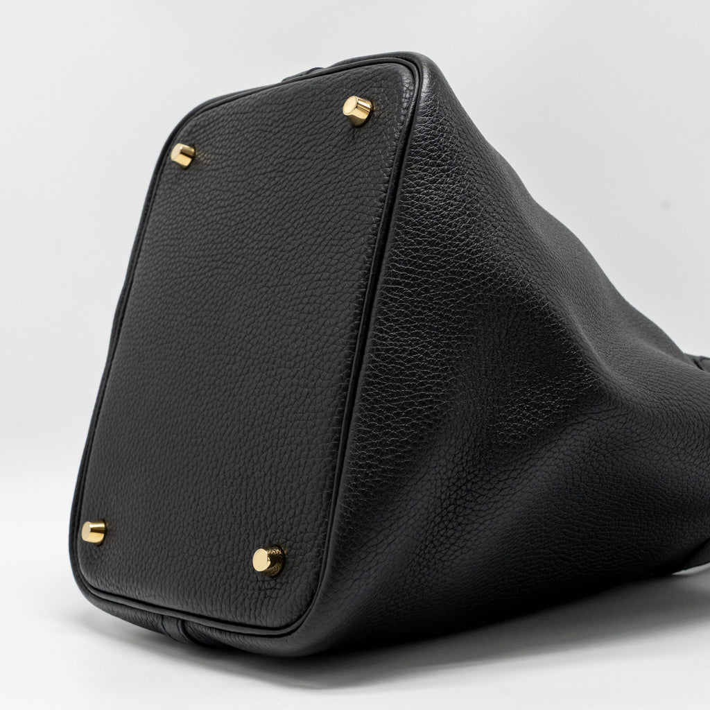 Hermes Picotin 22 Clemence Black GHW