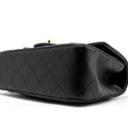 CHANEL TOP HANDLE MINI RECTANGULAR FLAP BAG LAMBSKIN BLACK LGHW (MICROCHIP)