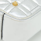 GUCCI MINI GG MARMONT FLAP BAG LIMITED EDITION SILVER WITH PEARL/GOLD HARDWARE