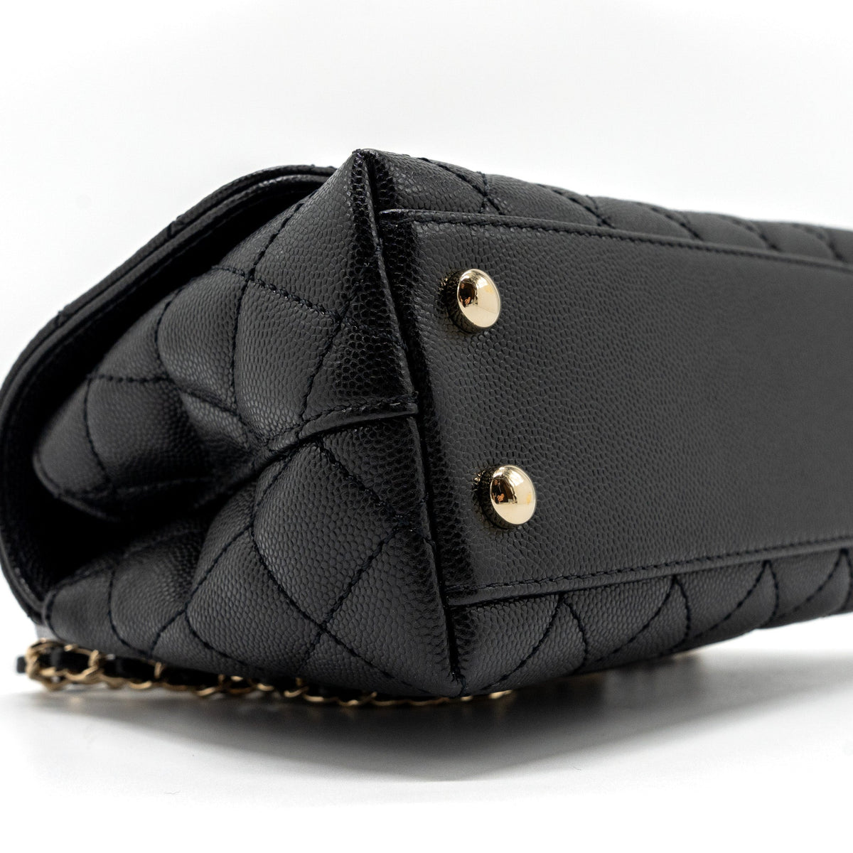 CHANEL COCO HANDLE MINI CAVIAR BLACK LGHW (MICROCHIP)