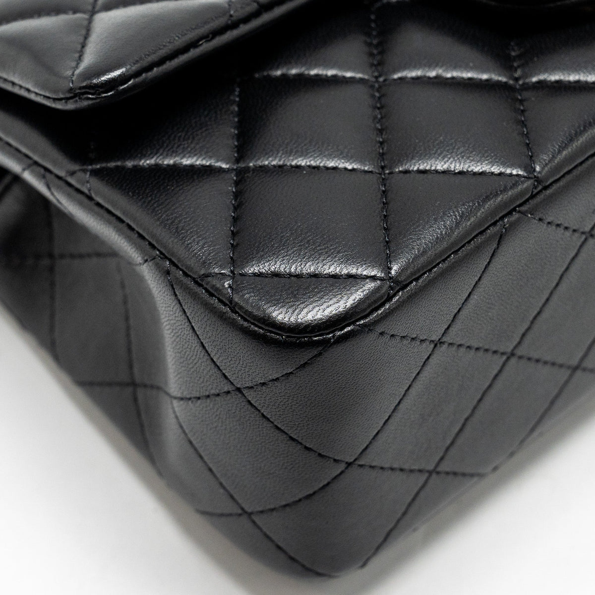 CHANEL TOP HANDLE MINI RECTANGULAR FLAP BAG LAMBSKIN BLACK LGHW (MICROCHIP)