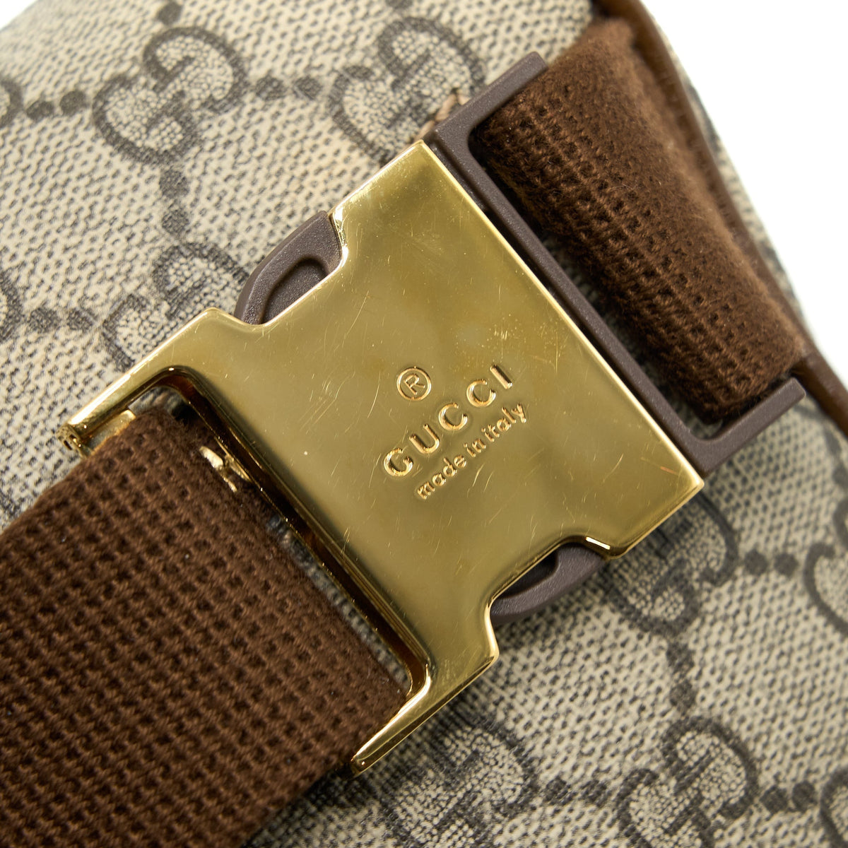 GUCCI BELT BAG INTERLOCKING G GG SUPREME CANVAS GHW