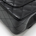 CHANEL TOP HANDLE MINI RECTANGULAR FLAP BAG LAMBSKIN BLACK LGHW (MICROCHIP)