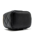 CHANEL SMALL VANITY CLUTCH WITH CHAIN CC PEARL CAVIAR BLACK LGHW