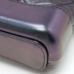 CHANEL SMALL GABRIELLE HOBO BAG LAMBSKIN IRIDESCENT PURPLE WITH GOLD/SILVER HARDWARE