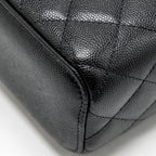 CHANEL SMALL VANITY CLUTCH WITH CHAIN CC PEARL CAVIAR BLACK LGHW