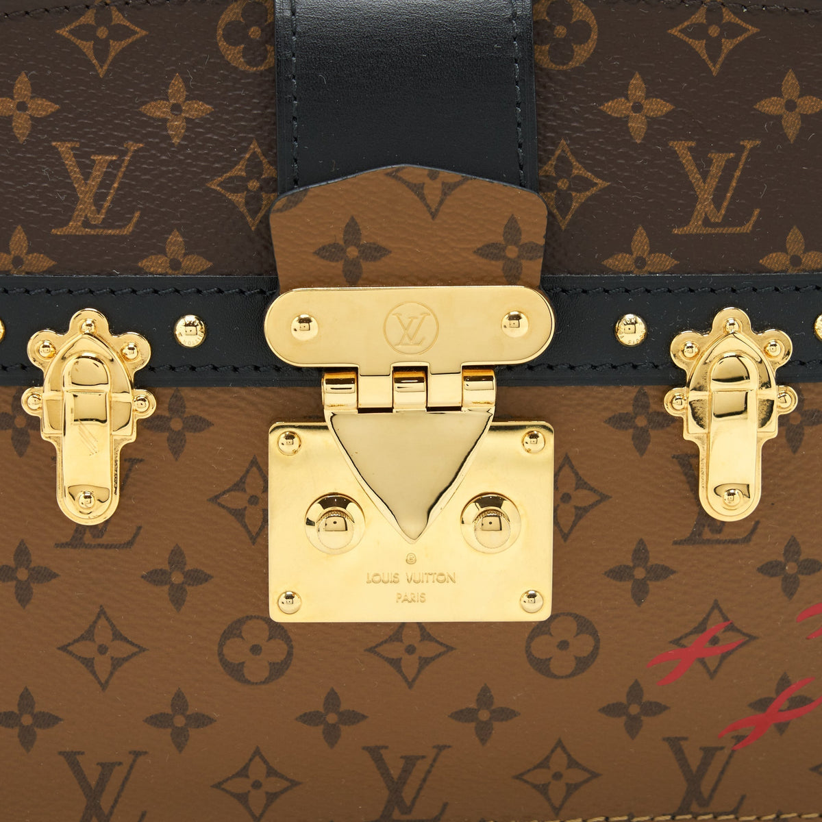 LOUIS VUITTON TRUNK CLUTCH BAG MONOGRAM REVERSE CANVAS YEAR 2019