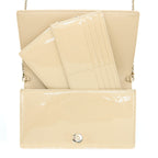DIOR LADY DIOR POUCH WITH CHAIN PATENT BEIGE LGHW