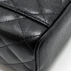 CHANEL SMALL VANITY CLUTCH WITH CHAIN CC PEARL CAVIAR BLACK LGHW