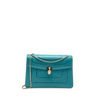 Bvlgari Serpenti Forever Shoulder Bag Calfskin Turquoise LGHW