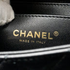CHANEL MINIRECTANGULAR FLAP BAG LAMBSKIN BLACK LGHW (MICROCHIP)