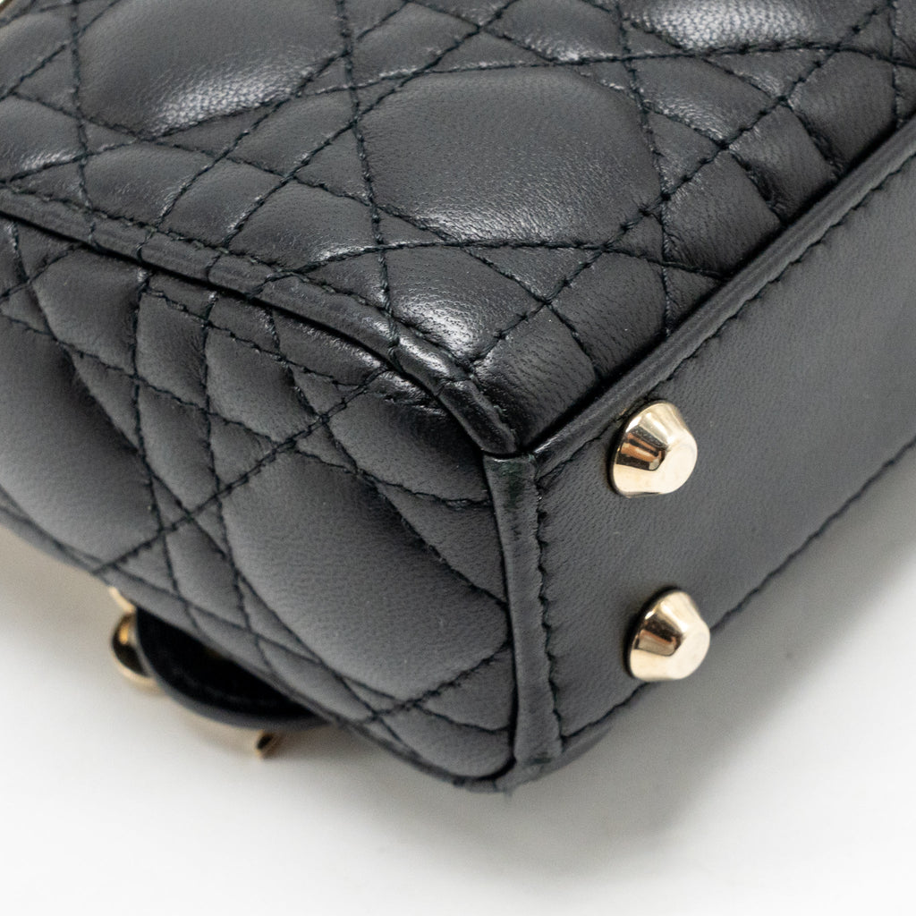 Dior Micro Lady Dior Bag Cannage Lambskin Black LGHW