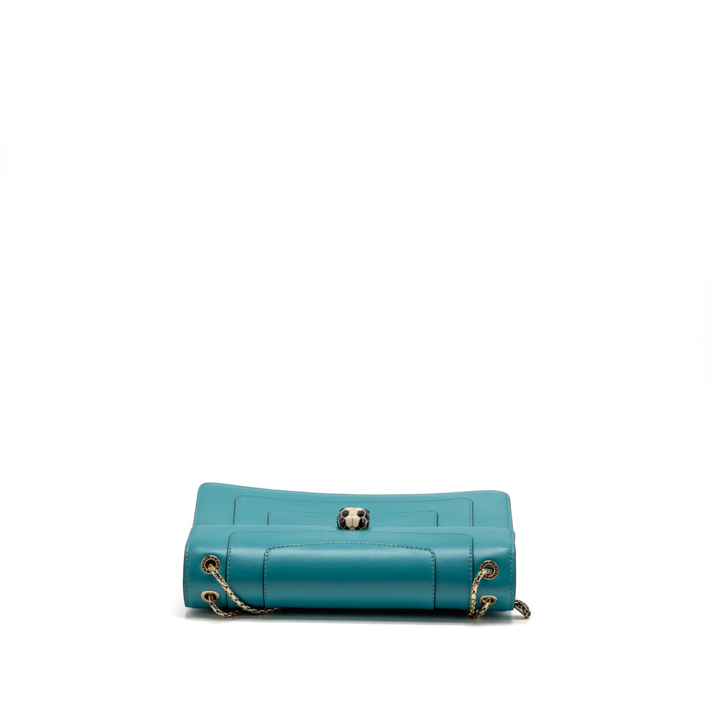 Bvlgari Serpenti Forever Shoulder Bag Calfskin Turquoise LGHW