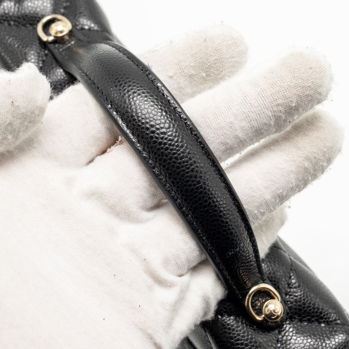 CHANEL 25P CC TOP HANDLE VANITY BAG CAVIAR BLACK LGHW (MICROCHIP)
