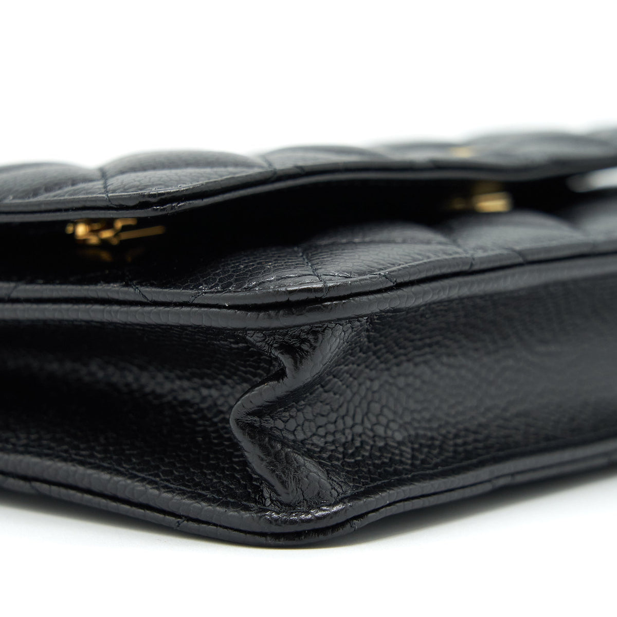 CHANEL CLASS WALLET ON CHAIN CAVIAR BLACK GHW (MICROCHIP)