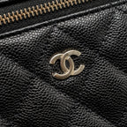 CHANEL 25P CC TOP HANDLE VANITY BAG CAVIAR BLACK LGHW (MICROCHIP)
