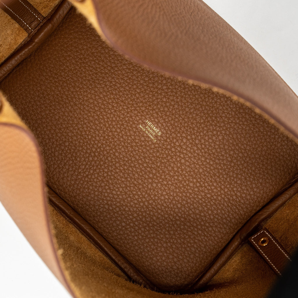 Hermes Picotin 22 Lock Bag Clemence Gold GHW
