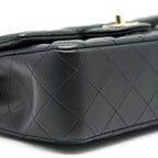 CHANEL MINI RECTANGULAR FLAP BAG BLACK LGHW LAMBSKIN