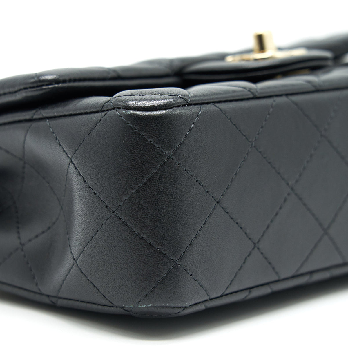 CHANEL MINI RECTANGULAR FLAP BAG BLACK LGHW LAMBSKIN