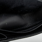 DIOR SADDLE FLAP CARD HOLDER GOATSKIN BLACK GHW