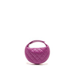 Chanel Polly Pocket Mini Round Hobo Bag Caviar Dark Pink GHW (Microchip)