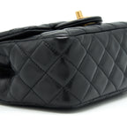 CHANEL 22C PEARL CRUSH MINI SQUARE FLAP BAG LAMBSKIN BLACK GHW (MICROCHIP)