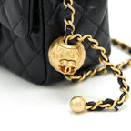 CHANEL 22C PEARL CRUSH MINI SQUARE FLAP BAG LAMBSKIN BLACK GHW (MICROCHIP)