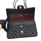CHANEL MEDIUM CLASSIC FLAP BAG CAVIAR BLACK GHW