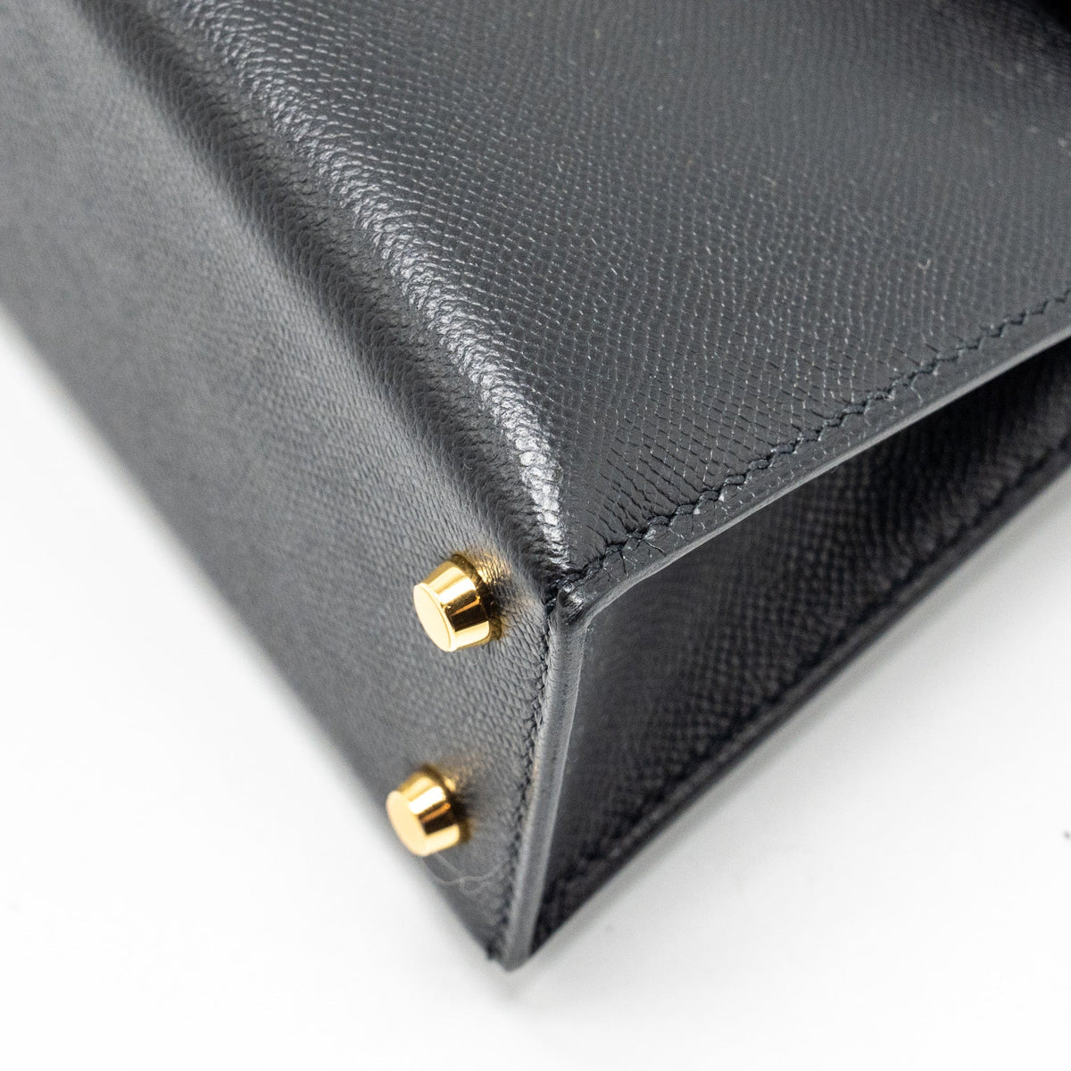 Hermes touch Mini Kelly II madame / alligator mississippiensis black GHW