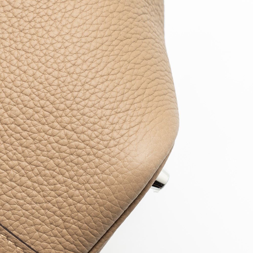Hermes Picotin 18 Lock Bag Clemence Beige De Weimar SHW