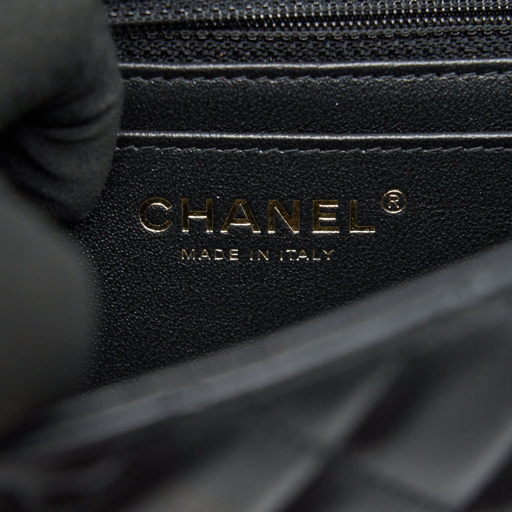 CHANEL MINI RECTANGULAR FLAP BAG BLACK LGHW LAMBSKIN