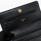 CHANEL 19 WALLET ON CHAIN LAMBSKIN BLACK MULTICOLOR HARDWARE (MICROCHIP)