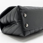 CHANEL SMALL COCO HANDLE CHEVRON CAVIAR BLACK SHW