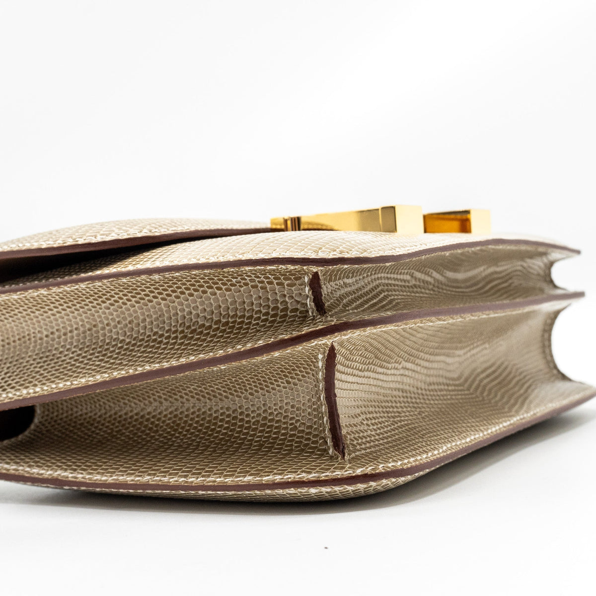 Hermes Mini Constance Lizard Niloticus Ficelle GHW