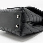 CHANEL SMALL COCO HANDLE CHEVRON CAVIAR BLACK SHW