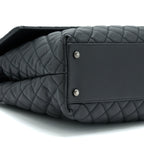 CHANEL COCO HANDLE FLAP BAG CAVIAR BLACK RUTHENIUM HARDWARE