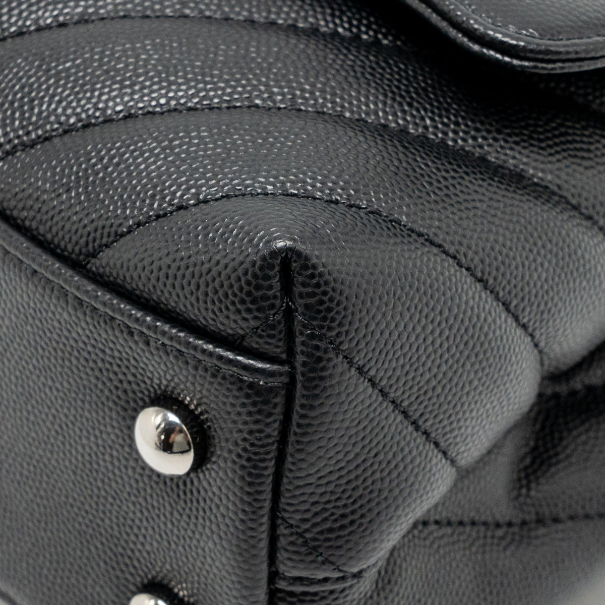 CHANEL SMALL COCO HANDLE CHEVRON CAVIAR BLACK SHW