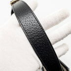 GUCCI JACKIE 1961 SMALL SHOULDER BAG DENIM/LEATHER BLACK GHW
