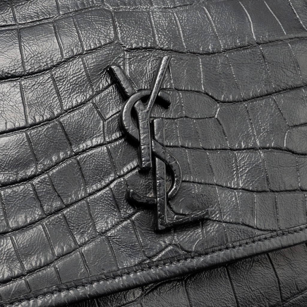 Saint Laurent/YSL Medium Niki Bag Crocodile-Embossed Calfskin SO Black
